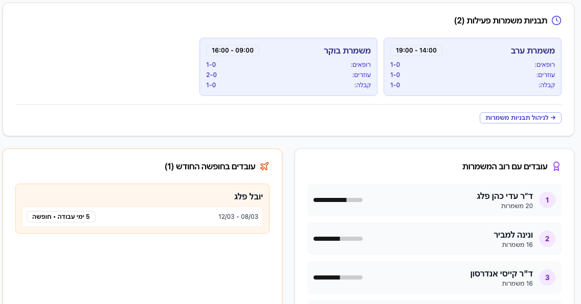 סטטיסטיקות צוות